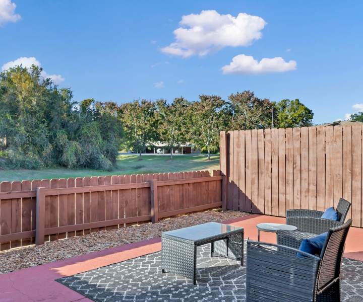 Private patio or balcony at Carlton Arms Of Ocala in Ocala, Florida