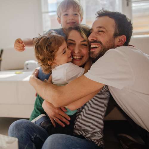 Happy resident family at Shadowridge Summerwind in Vista, California