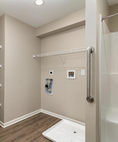 A walk-in shower in bathroom at Haven Crossing in Walton, Kentucky