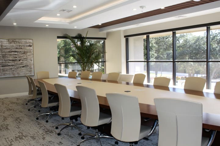 The boardroom at the new Discovery Senior Living corporate headquarters in Bonita Springs, Florida. 