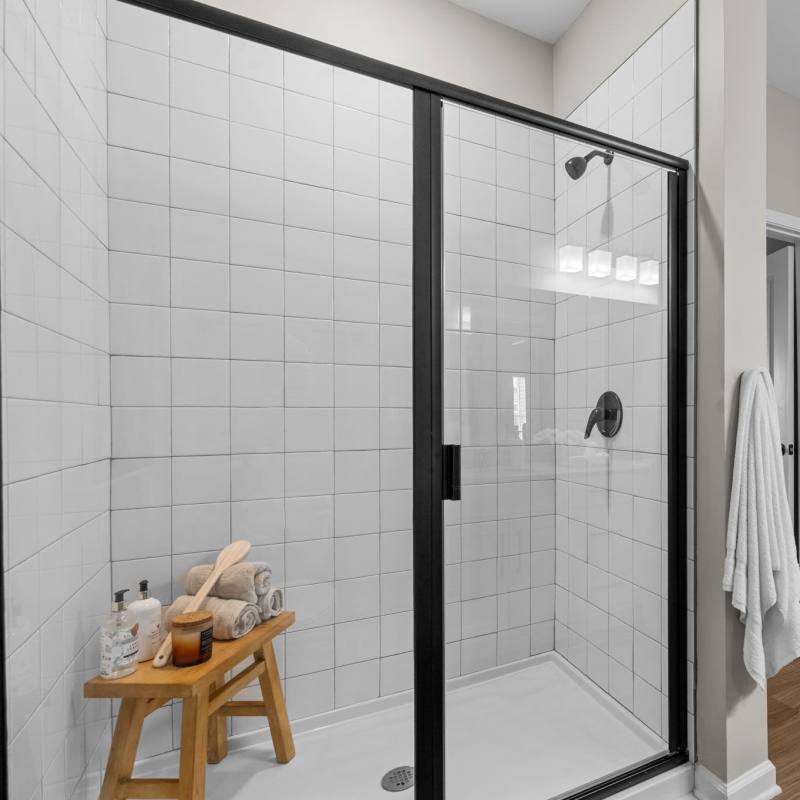 Bathroom shower at North Bay Landing in Panama City, Florida