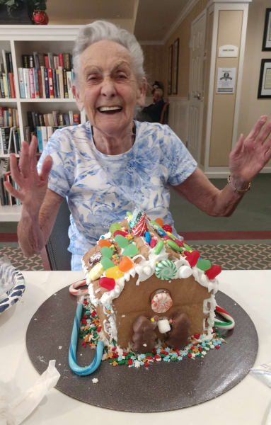 Santa Maria (CA) residents were all smiles while they made gingerbread houses.