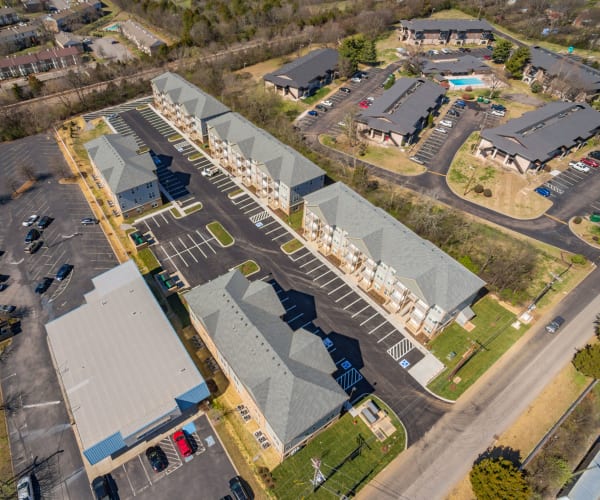 Aerial view of Madison Crest Apartment Homes in Madison, Tennessee