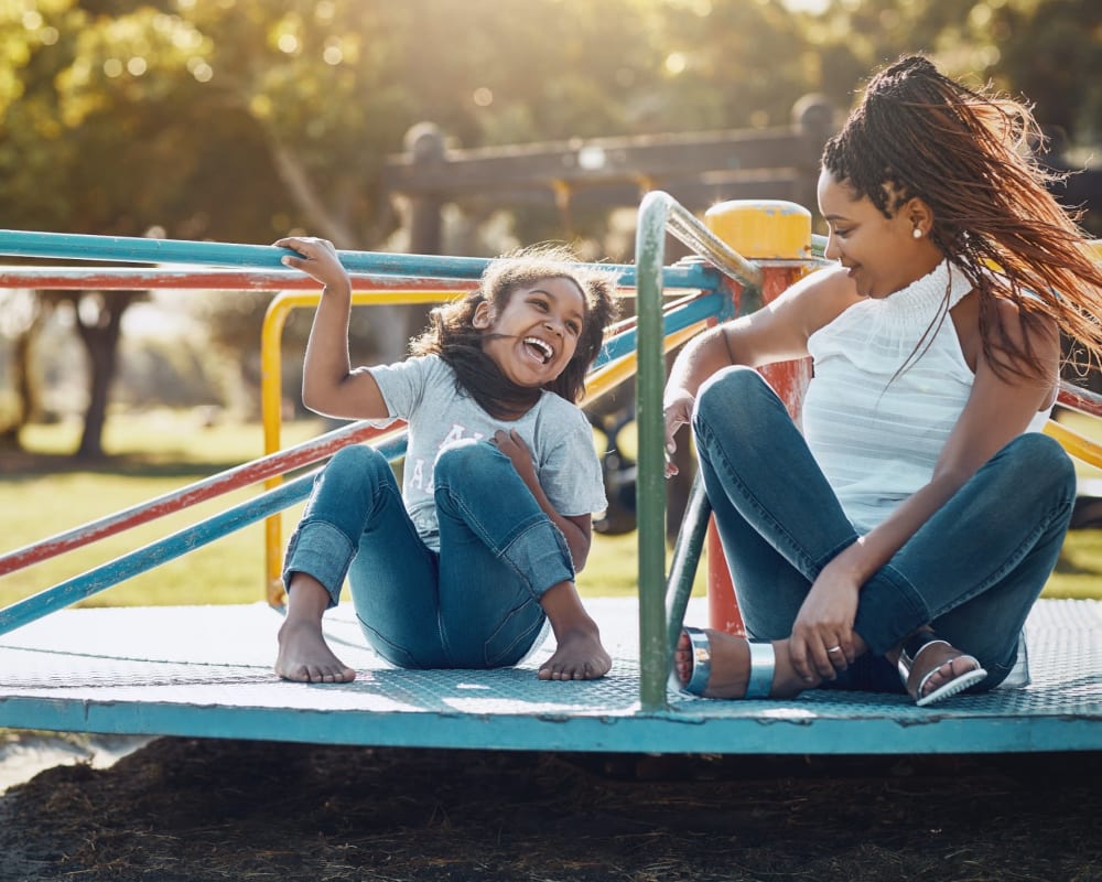 A mother playing with her daughter at Catalina Heights in Camarillo, California