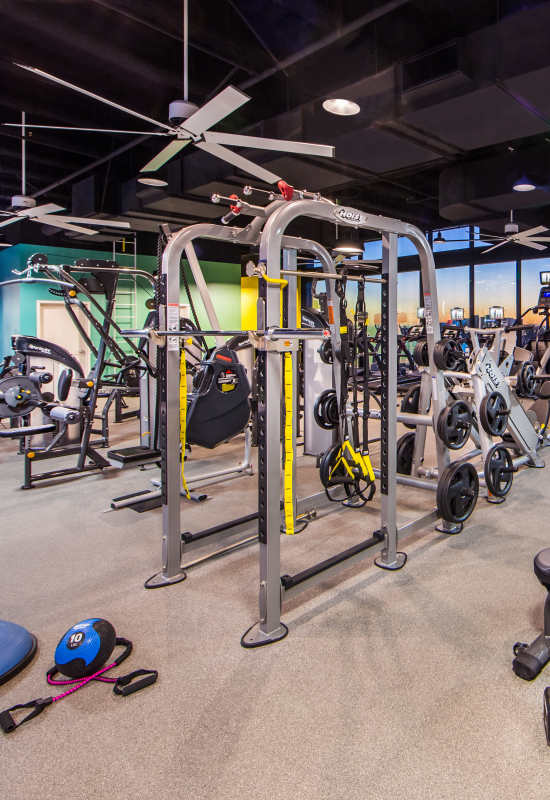 Fitness center at The George Apartment Homes in Anaheim, California