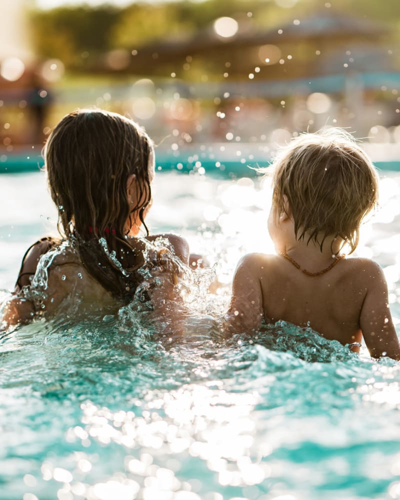 Children playing in a pool at Fox Run in Camden, South Carolina