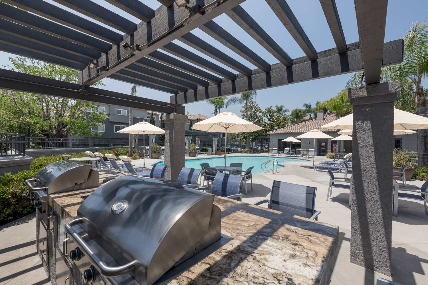 Grilling station at Madrid Apartments in Mission Viejo, California