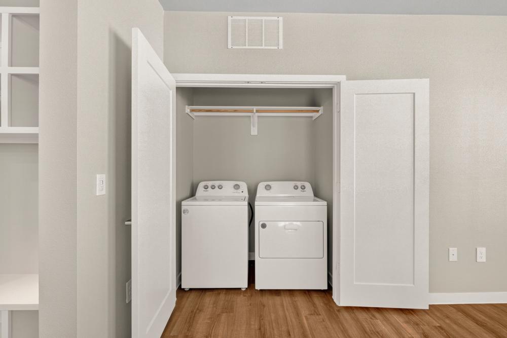 Full sized washer and dryer at The Springs at Georgetown in Georgetown, Texas