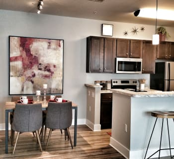 Model kitchen at The Veranda at Market Common in Myrtle Beach, South Carolina