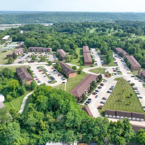 Aerial photo of our community at Miamiview Apartments in Cleves, Ohio