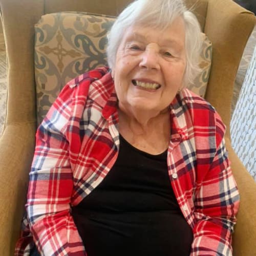 Smiling resident at The Oxford Grand Assisted Living & Memory Care in Kansas City, Missouri