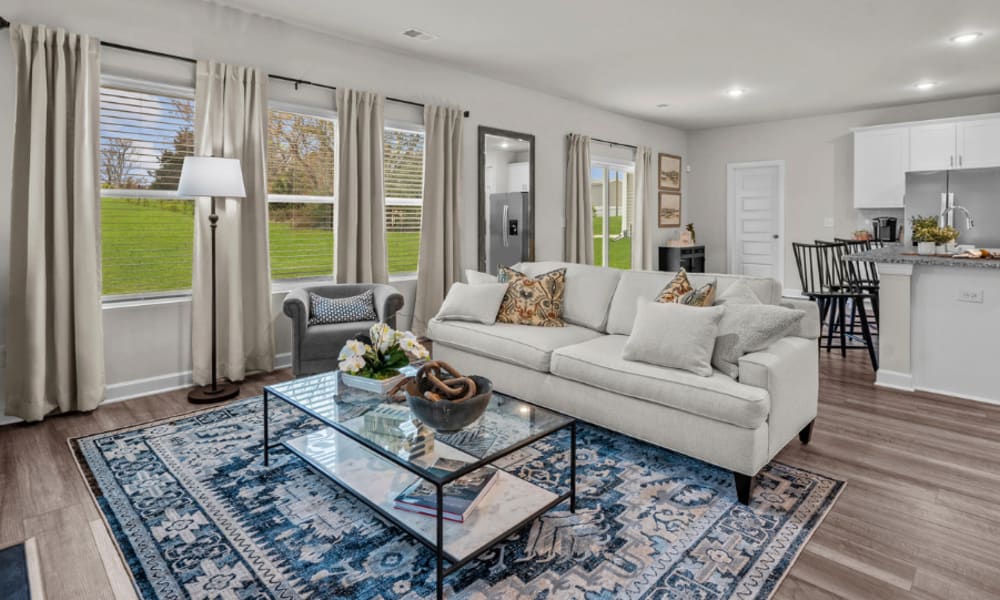 Interior living space in a model home at Lattitude34 Vines Creek in Greer, South Carolina