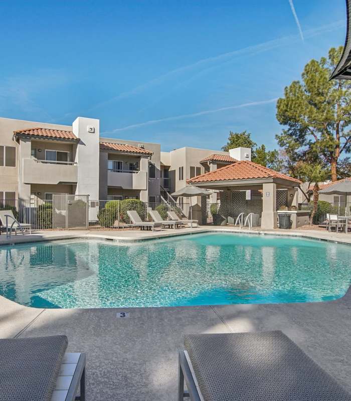 Sparkling pool at Alcove at the Islands in Gilbert, Arizona