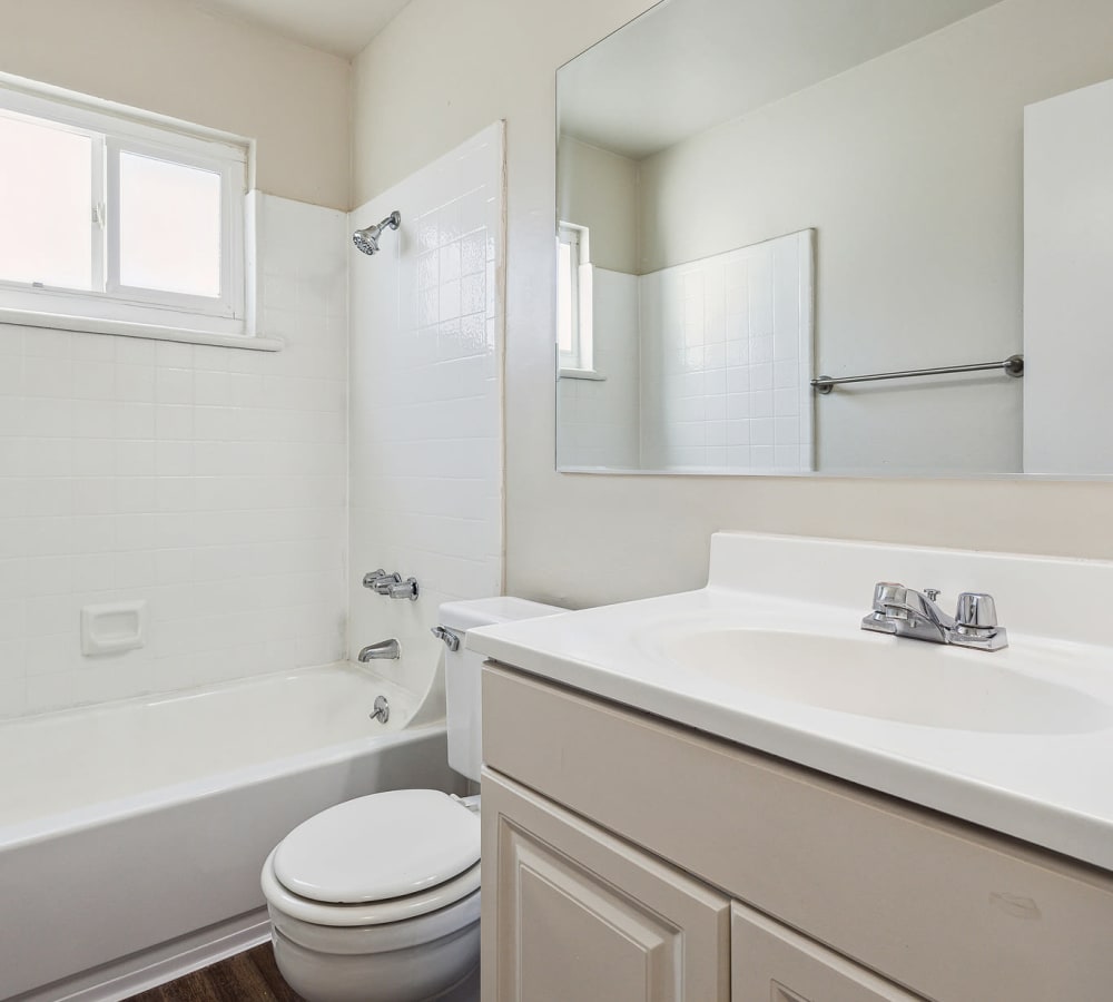 Bathroom with white countertop
