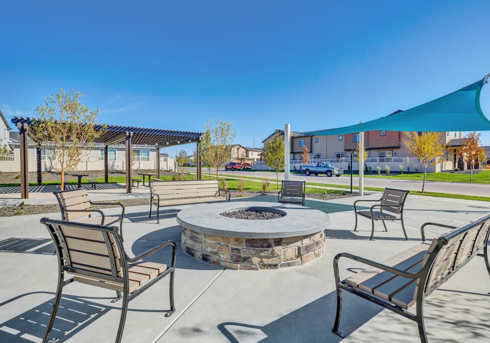 Community firepit at BB Living at The Oaks in Meridian, Idaho