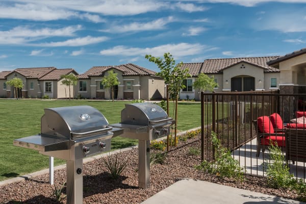 Outdoor grilling area at TerraLane at Canyon Trails in Goodyear, Arizona