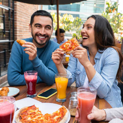 Food cart with two inside near Virginia Junction in Baden, Pennsylvania