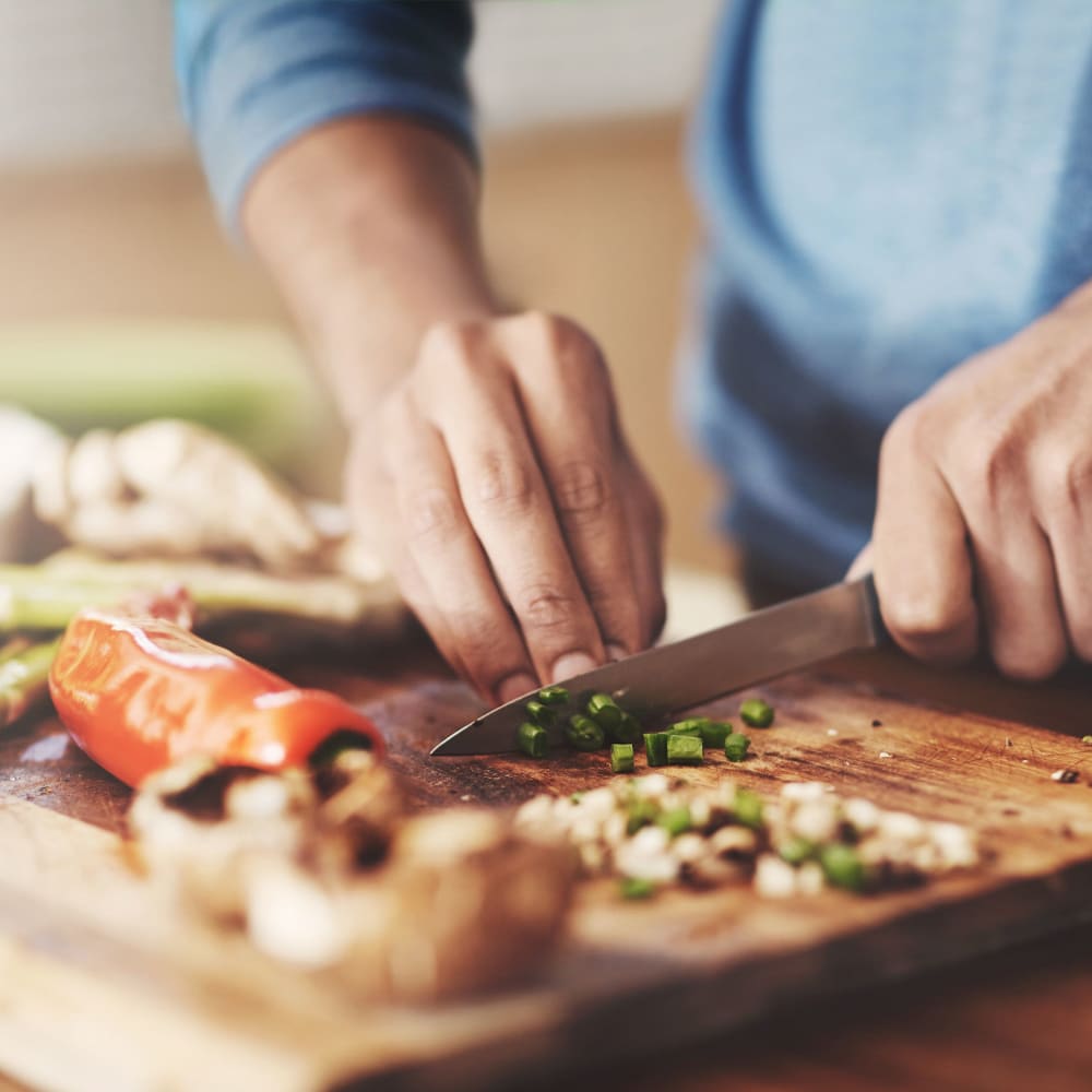 Resident cooking at Edge 35 in Indianapolis, Indiana
