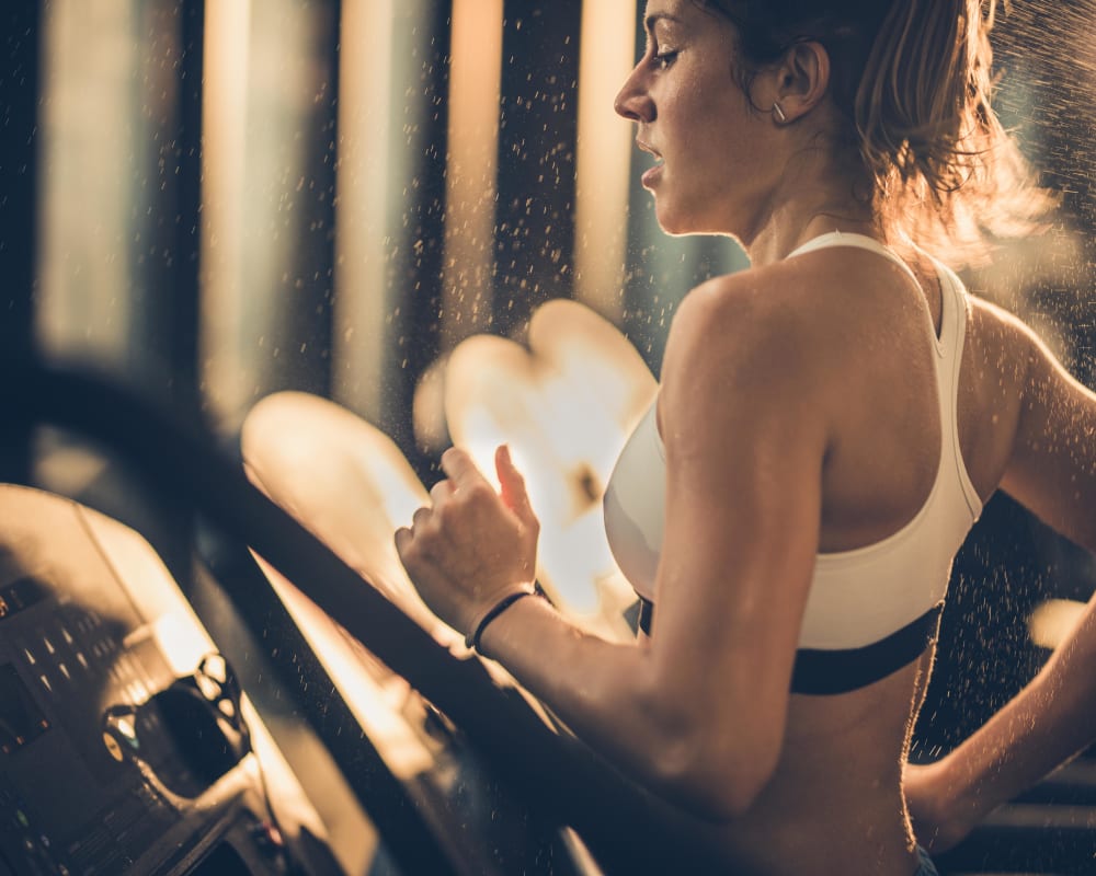 Fitness center at Market Village Apartments in Fairview, Oregon