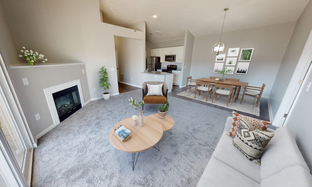 Spacious living room at Brookside Park Apartments in Florence, Kentucky