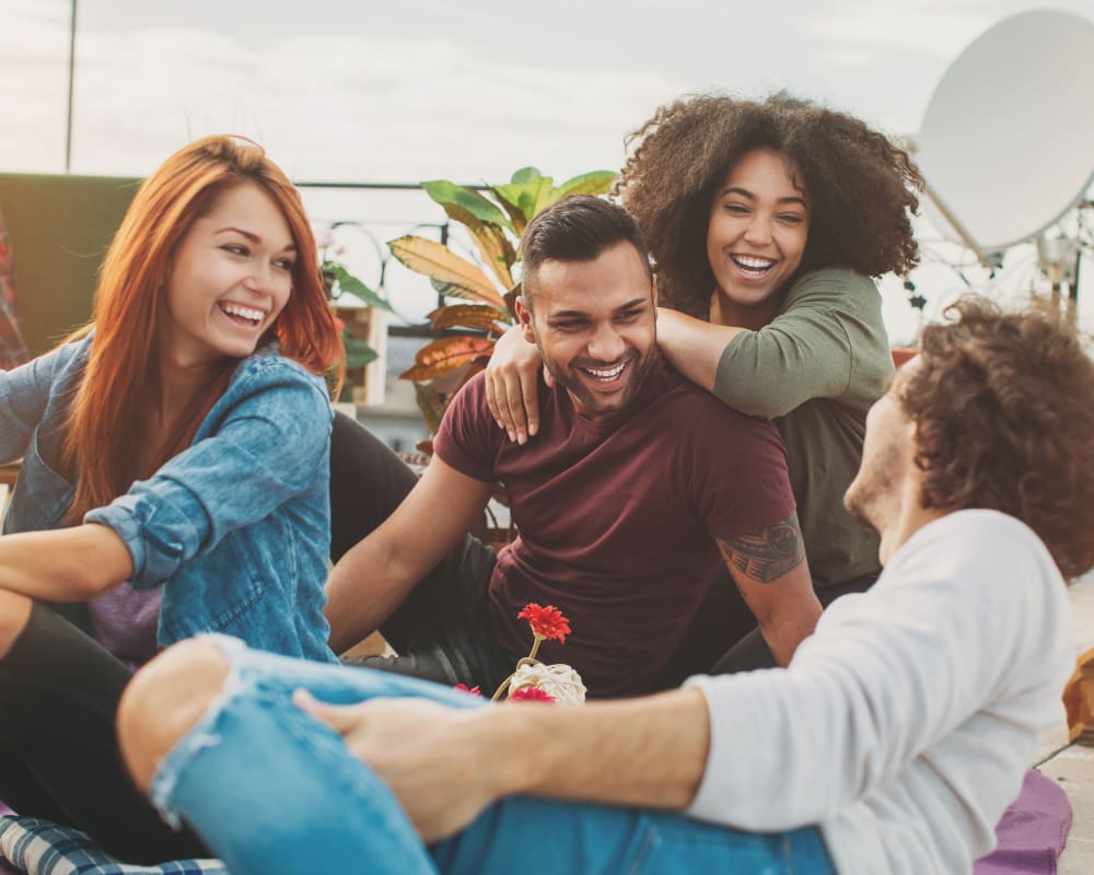 residents hanging out together at Riverview Village in Indian Head, Maryland