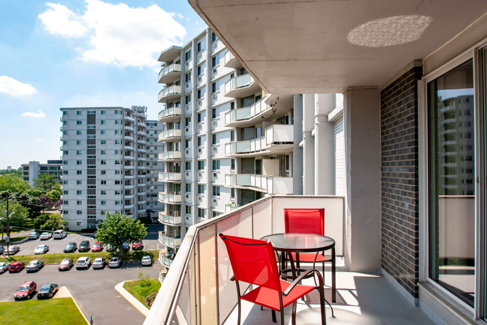 Balcony at Haddonview Apartments in Haddon Township, New Jersey