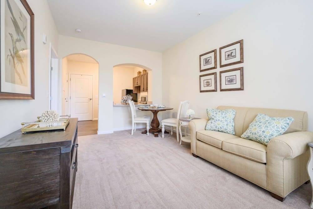 Living room at Harmony at Brentwood in Brentwood, Tennessee