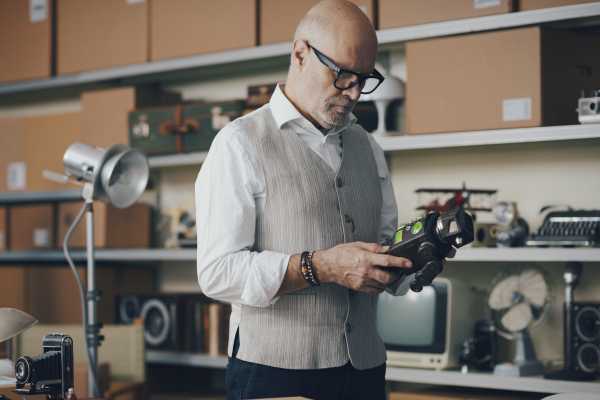 Man holding electronics