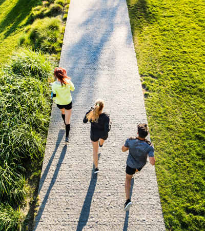 Residents going for a run in the park near Ironwood Greens in Gresham, Oregon
