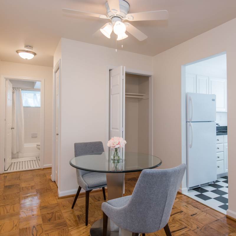 Dining area showing historical charm at Mason Avenue, Alexandria, Virginia