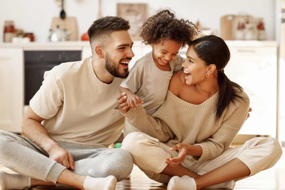 A laughing family at Independence in Dixon in Dixon,California