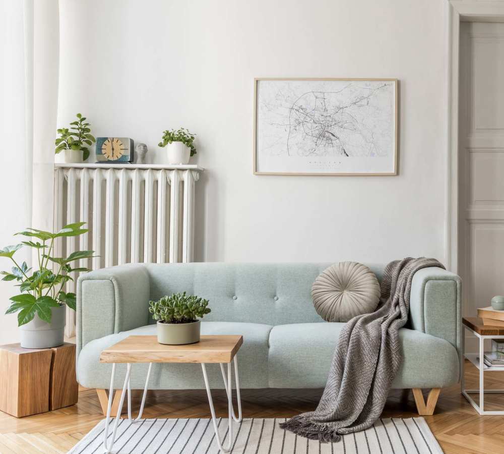 Living room at Avia Lofts at Maple Road in Amherst, New York