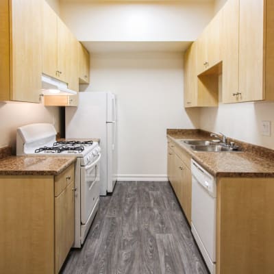 A cabinets in a kitchen at Bonita Bluffs in San Diego, California