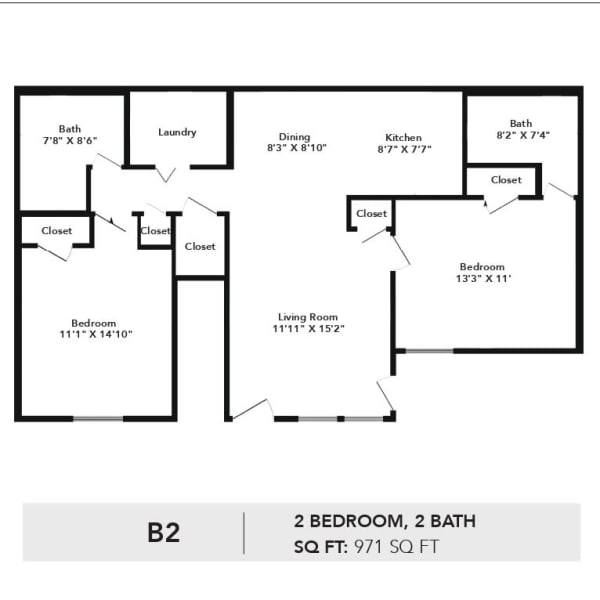 B2 floor plan brochure at The Sutton in Madison, Alabama