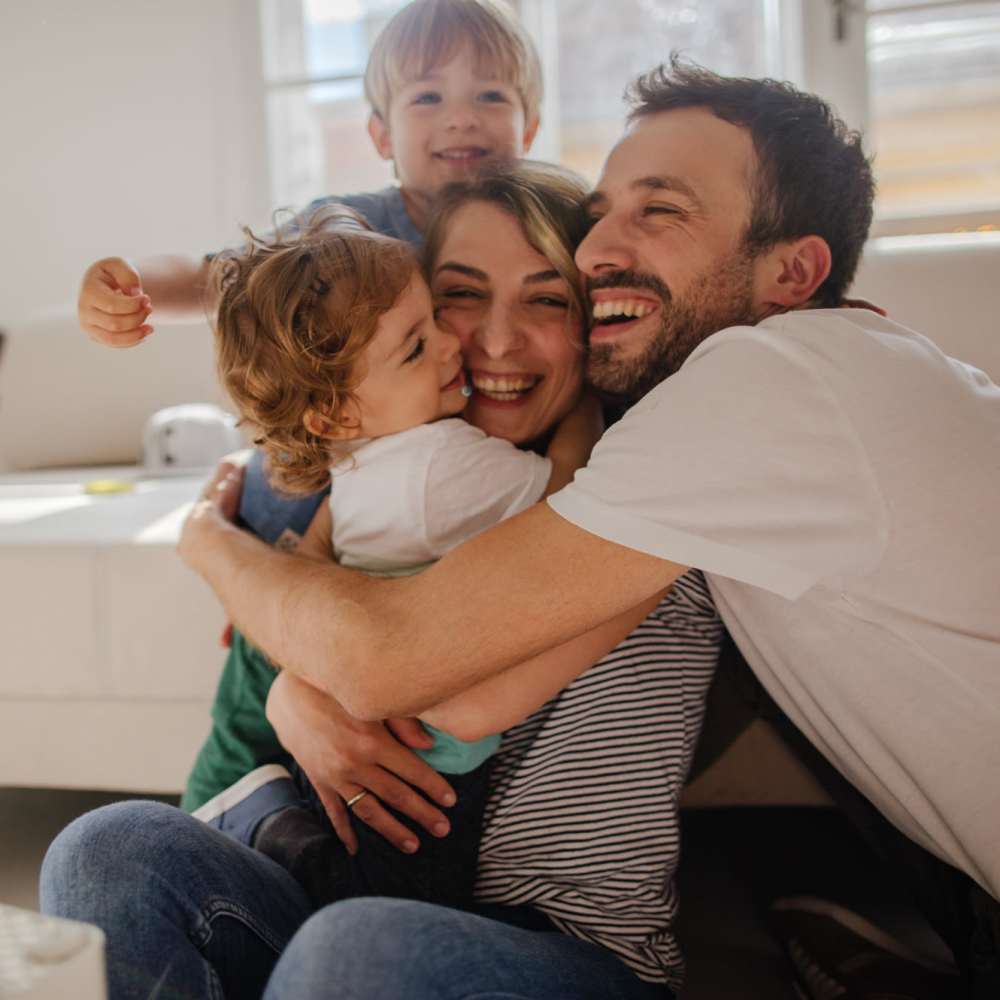 Happy family at The Heights at Waterpointe in Flowood, Mississippi