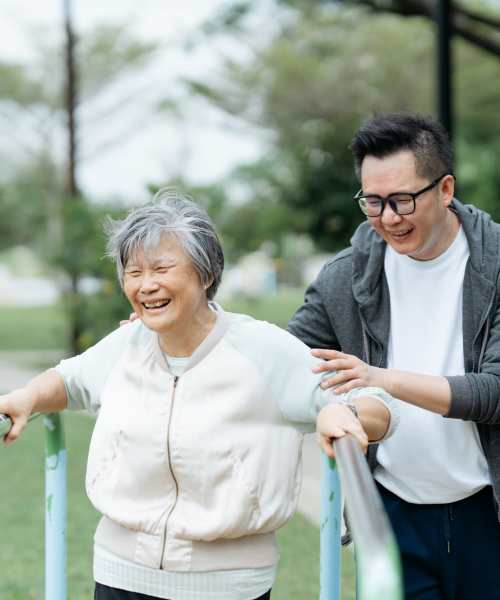 Residents on a walk at The Residences at Thomas Circle in Washington, District of Columbia 