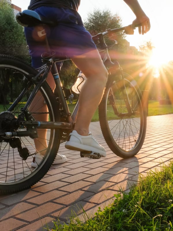 a resident on a bicycle near  Orchard Ridge in Salem, Oregon