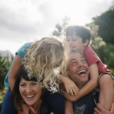 Resident family out enjoying the great outdoors near Sofi at Forest Heights in Portland, Oregon