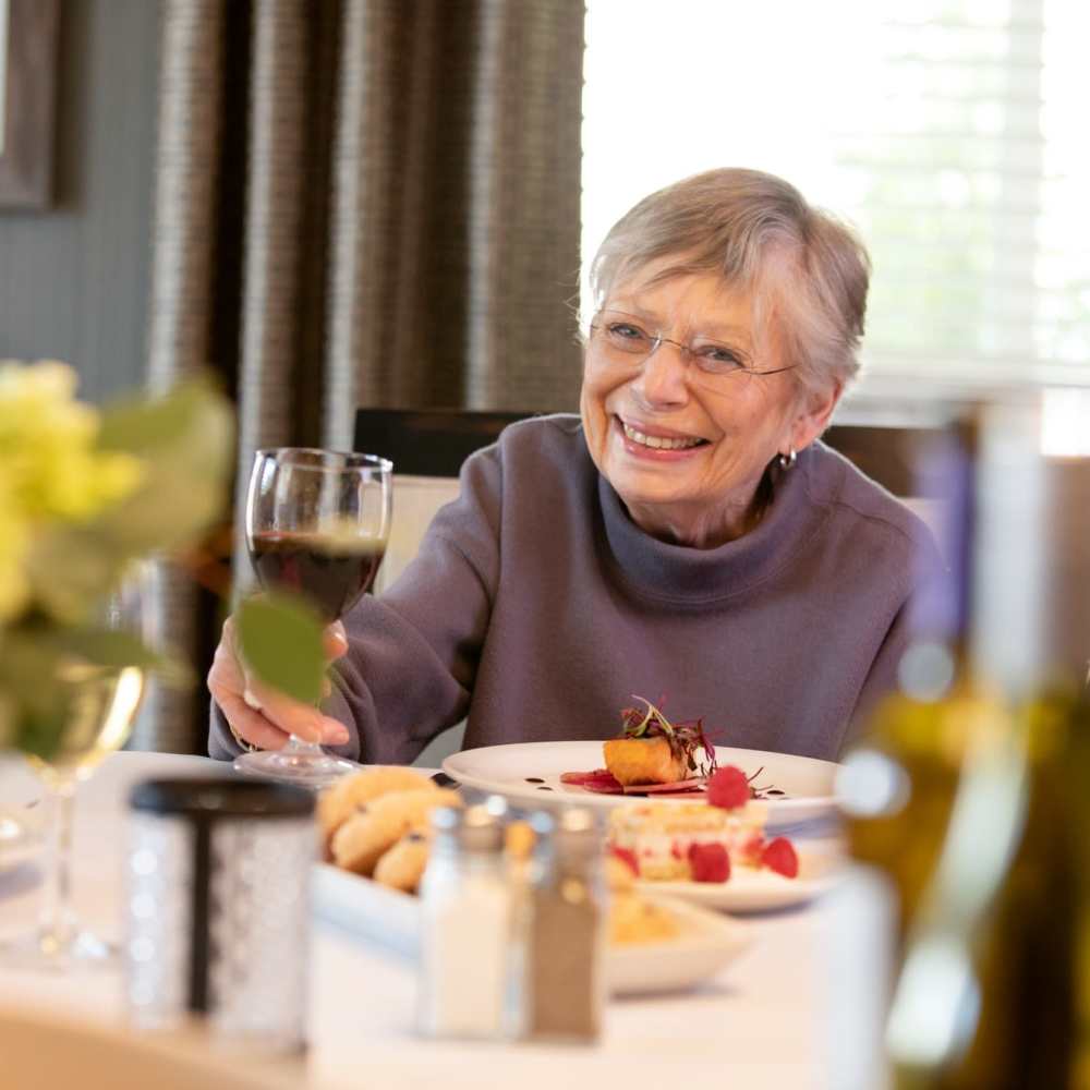 Resident painting at Clearwater at The Heights in Houston, Texas