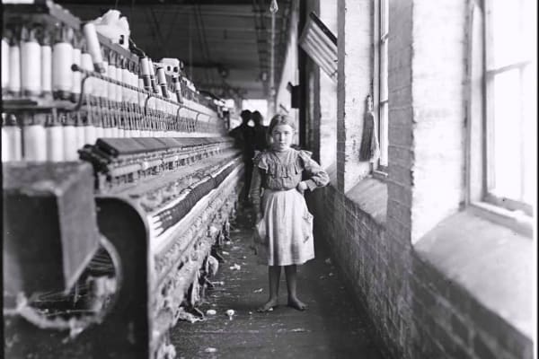 Historic onsite photo of a child at Porterdale Mill Lofts in Porterdale, Georgia