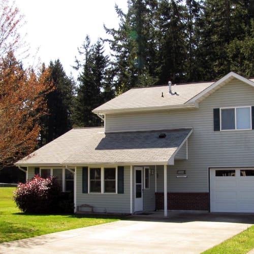 View of a home from outside at Eagleview in Joint Base Lewis McChord, Washington