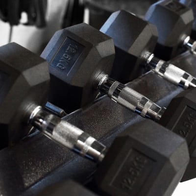 Workout equipment in the fitness center at Joshua Heights in Twentynine Palms, California