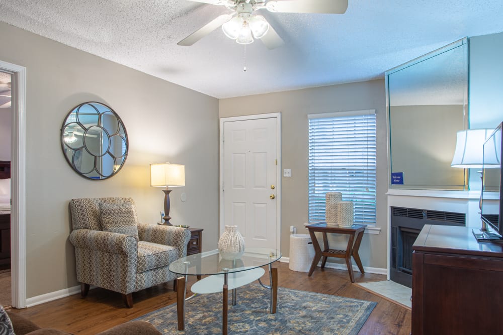 Living Room at French Colony Apartments in Lafayette, Louisiana