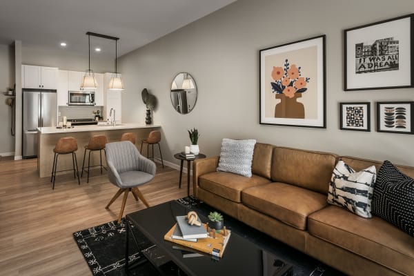 Bright, spacious living area at Gramercy Scottsdale in Scottsdale, Arizona