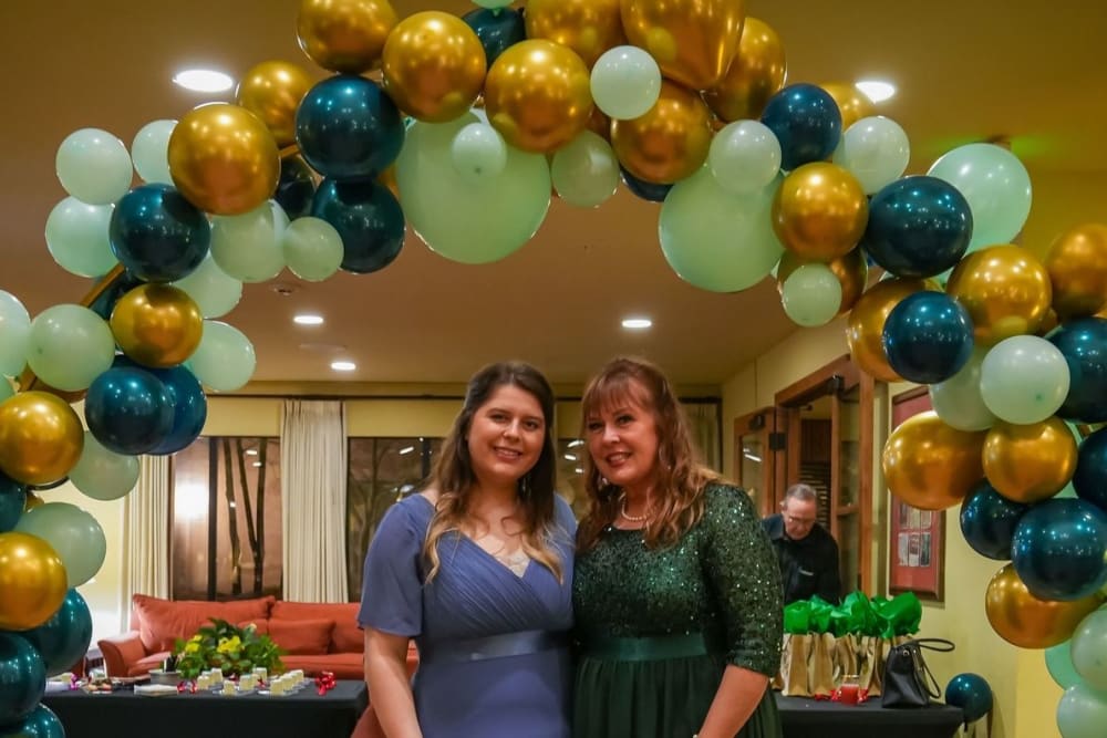 Team members at anniversary party at Winding Commons Senior Living in Carmichael, California