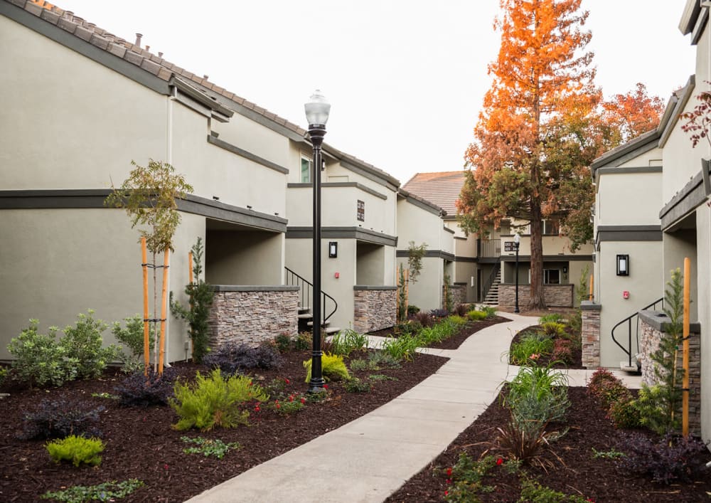 Exterior pathway at Allegria at Roseville in Roseville, California