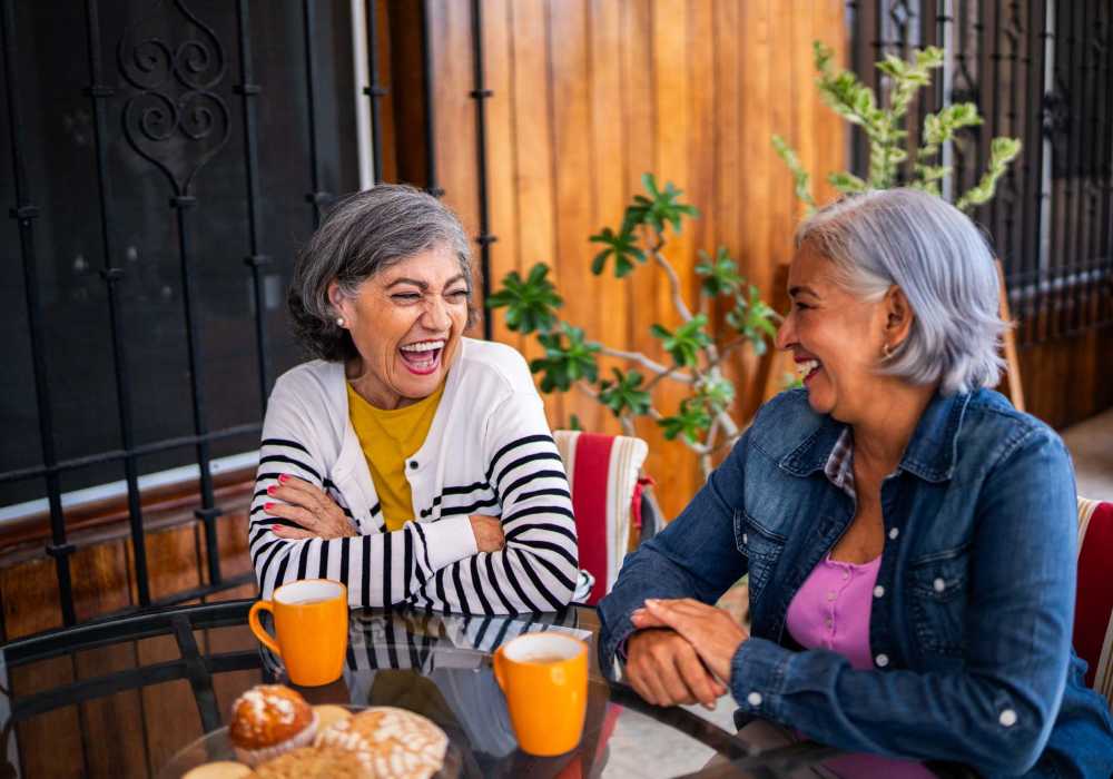 Resident enjoying coffee and pastries near The Villas at Rowland Heights in Rowland Heights, California 
