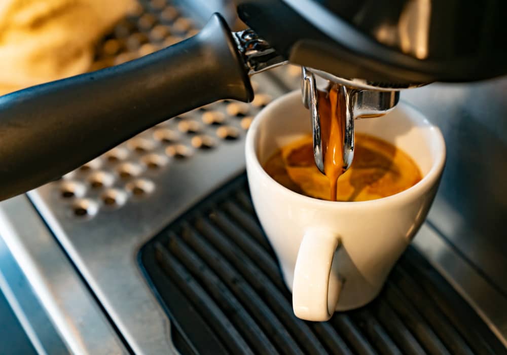 Coffee machine in a coffee shop near Heritage Park Apartments & Townhomes in Webster, New York