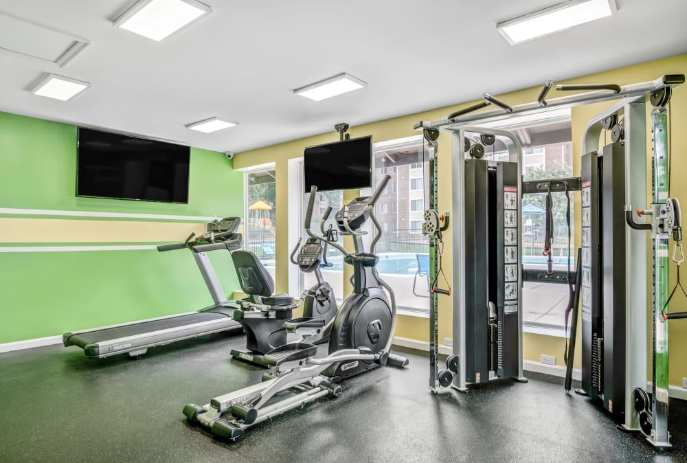 Fitness center at Montgomery Trace Apartment Homes in Silver Spring, Maryland