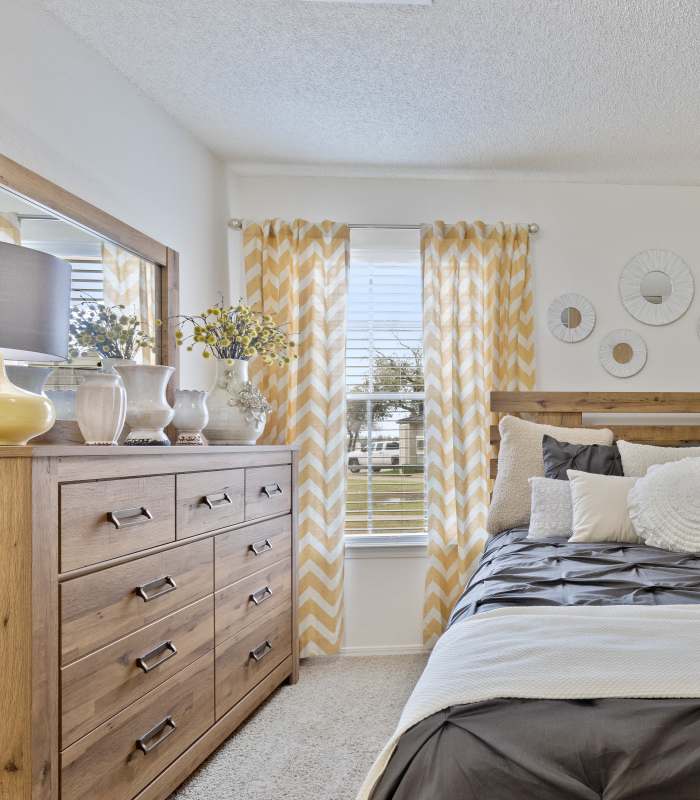 Bedroom at Tammaron Village Apartments in Oklahoma City, Oklahoma